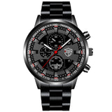Stainless Steel Luminous Quartz Wristwatch For Men