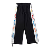 Printed Trousers With Drawstring Trousers For Men And Women Loose Straight-Waist Trousers