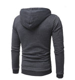fo Square Pattern Quilted Classic  Men's  Casual Hoodies Men
