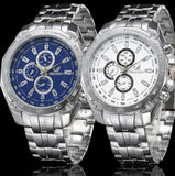 Fashion Silver Stainless Steel Mens Watches Top Brand Luxury Watch Men Sport Clock Man Casual Wristwatch Relogio Masculino