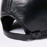 Leather Men  Women Middle-aged And Elderly Sheepskin Baseball Caps Thickened Warm Duck Tongue
