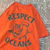 Respect The Oceans Print Men T Shirts