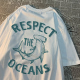 Respect The Oceans Print Men T Shirts